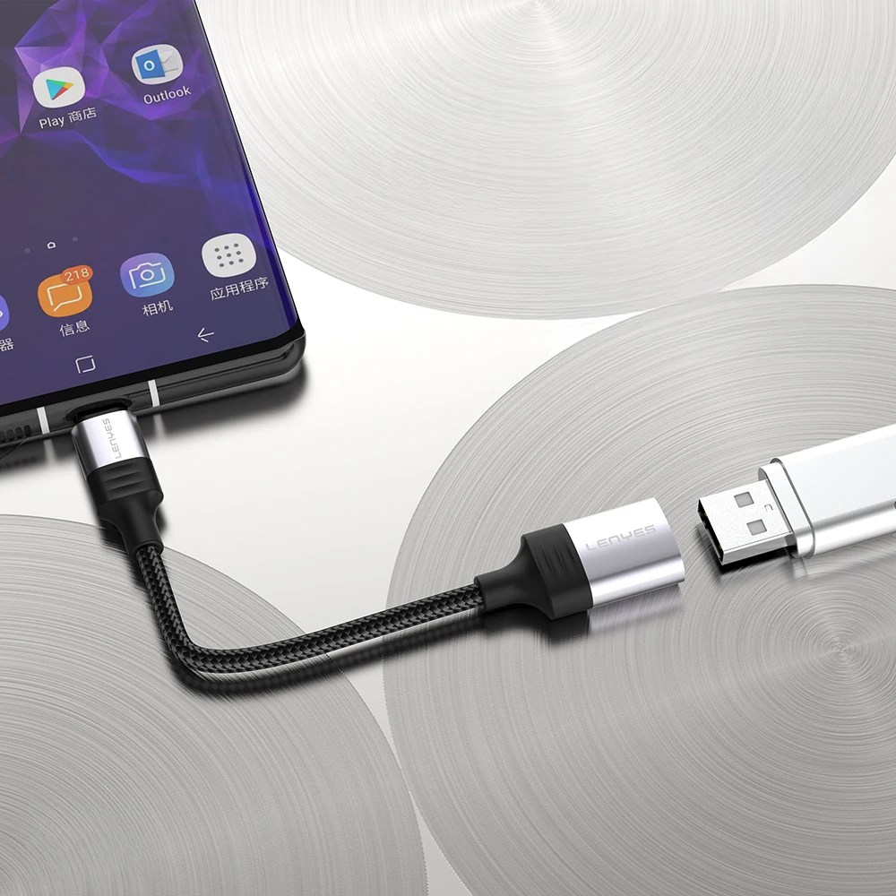 Lenyes AX122 USB to Type-C Dönüştürücü OTG Kablo