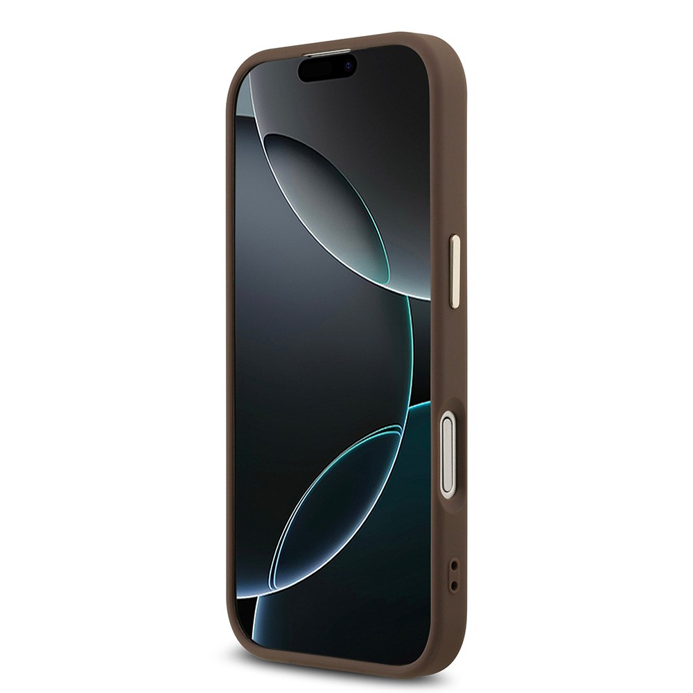 Apple iPhone 17 Kılıf Guess Orjinal Lisanslı Gold Metal Kamera Çerçeveli 4G Desenli Metal Büyük 4G ve Yazı Logolu Kapak