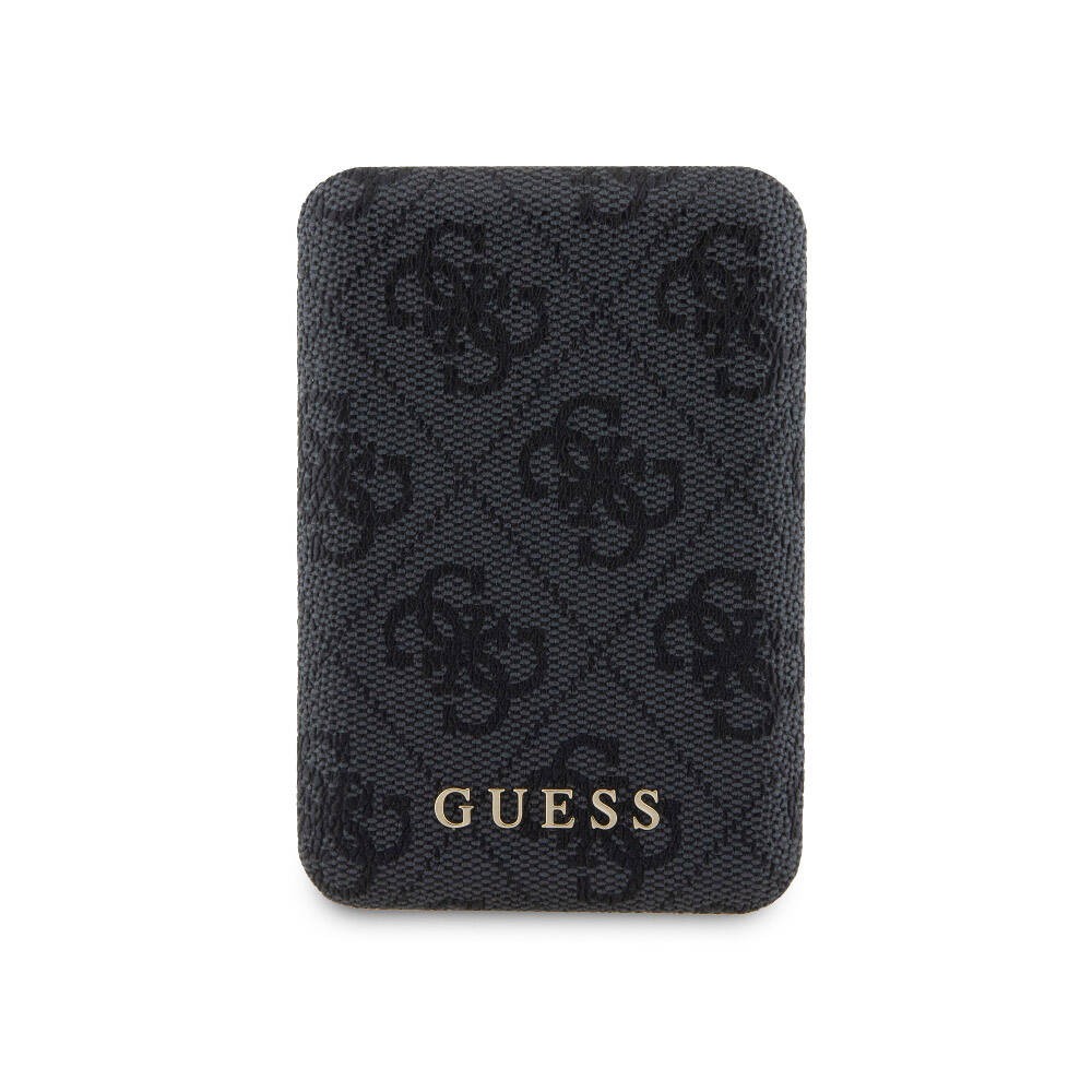 iPhone 15 Pro Max Kılıf Guess Orjinal Lisanslı Magsafe Şarj Özellikli Yazı Logolu 4G Desenli Kapak + Powerbank 5000mAh 2in1 Set