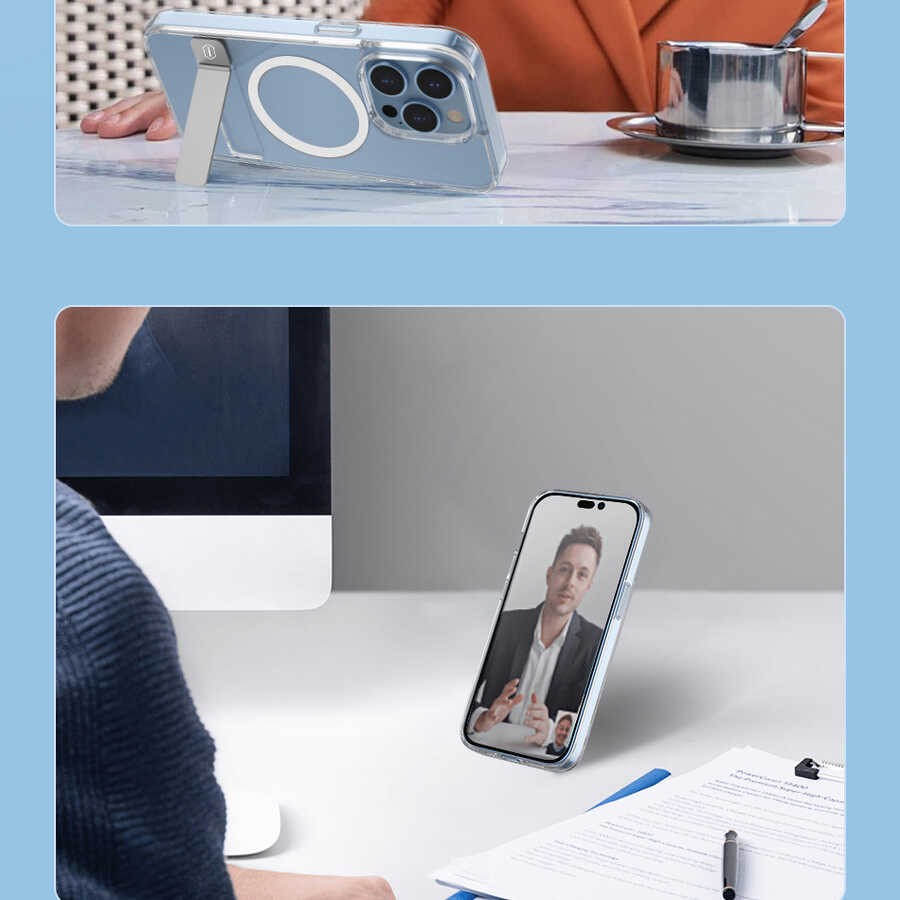iPhone 14 Pro Max Kılıf Standlı Magsafe Wireless Şarj Özellikli Wiwu Aurora Serisi Kılıf
