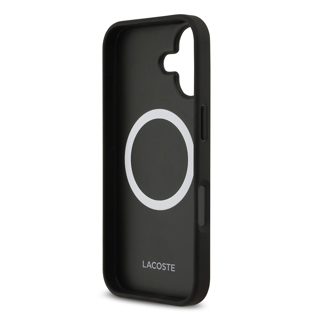 Apple iPhone 17 Kılıf Lacoste Orjinal Lisanslı M-safe Şarj Özellikli PU Deri Tasarımlı Metal Logolu Kapak