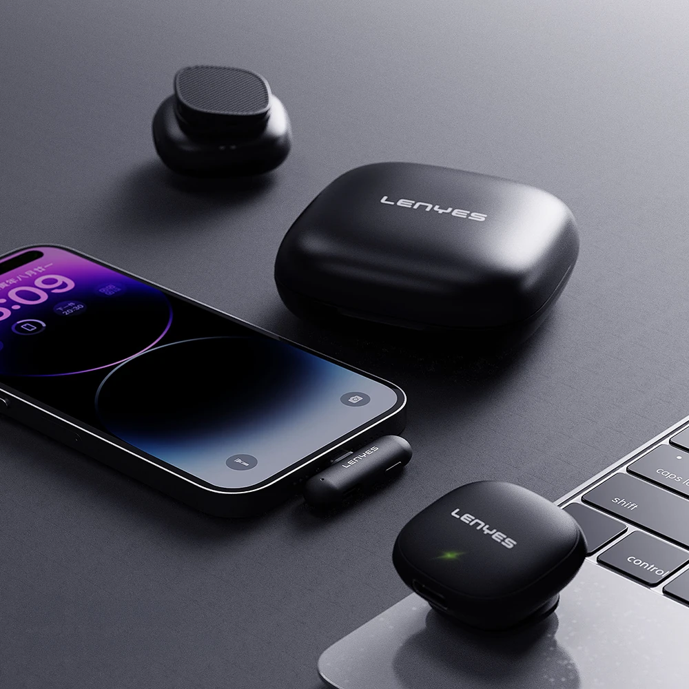 Lenyes LM210 Type-C Portlu Yapay Zeka Gürültü Önleyici Özellikli Kablosuz Yaka Mikrofonu