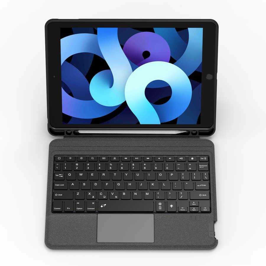 iPad 10.2 2021 (9.Nesil) Wiwu Mag Touch Klavyeli Standlı Kılıf