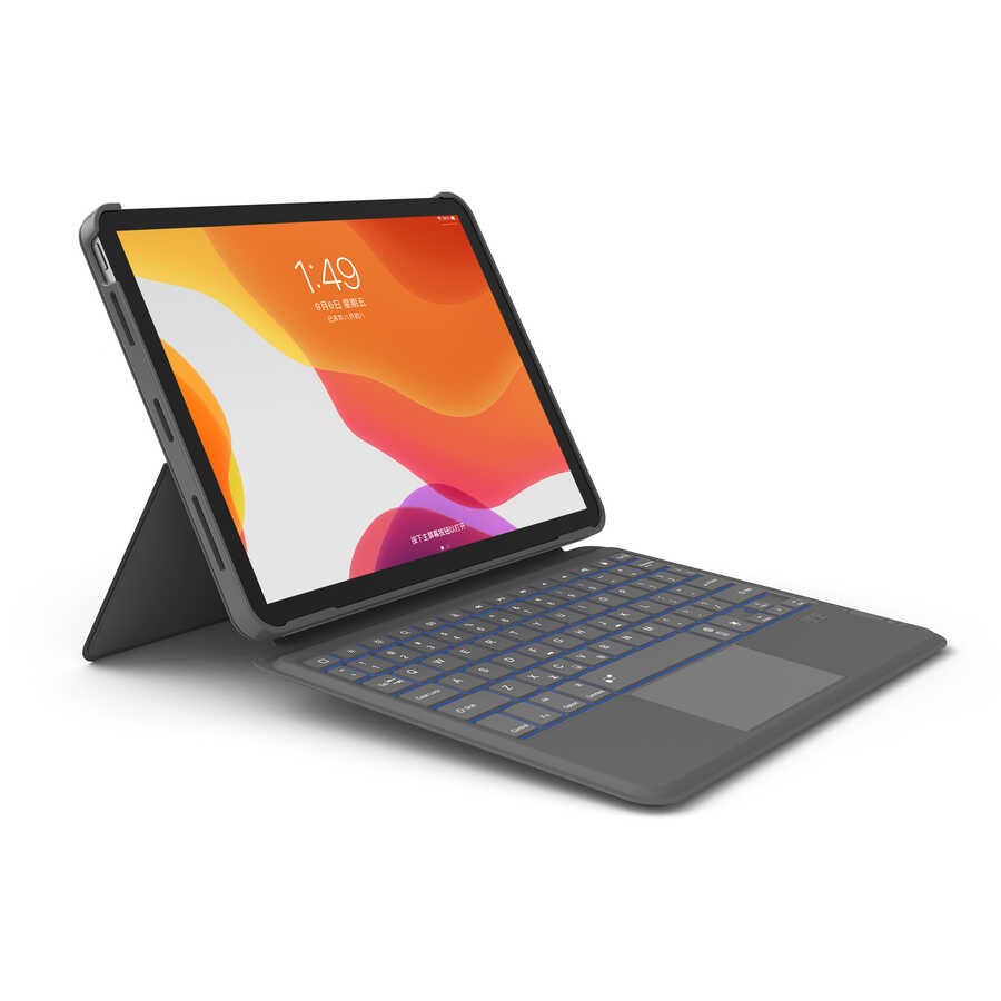 iPad 10.2 (8.Nesil) Wiwu Combo Led Işıklı Magnetik Standlı Klavyeli Kılıf