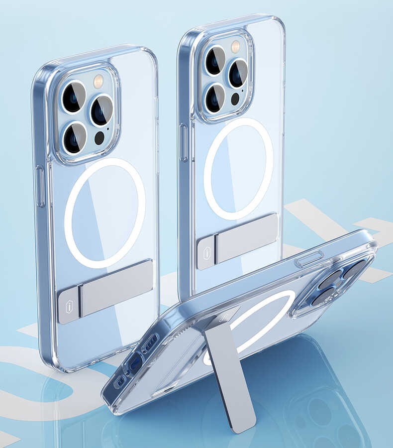 iPhone 14 Pro Max Kılıf Standlı Magsafe Wireless Şarj Özellikli Wiwu Aurora Serisi Kılıf