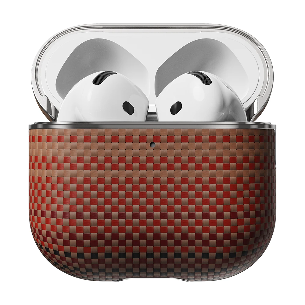 Apple Airpods 4 Kılıf Aramid Fiber Pitaka Tactile Woven Sunset-Moonrise Serisi Sunset Kapak