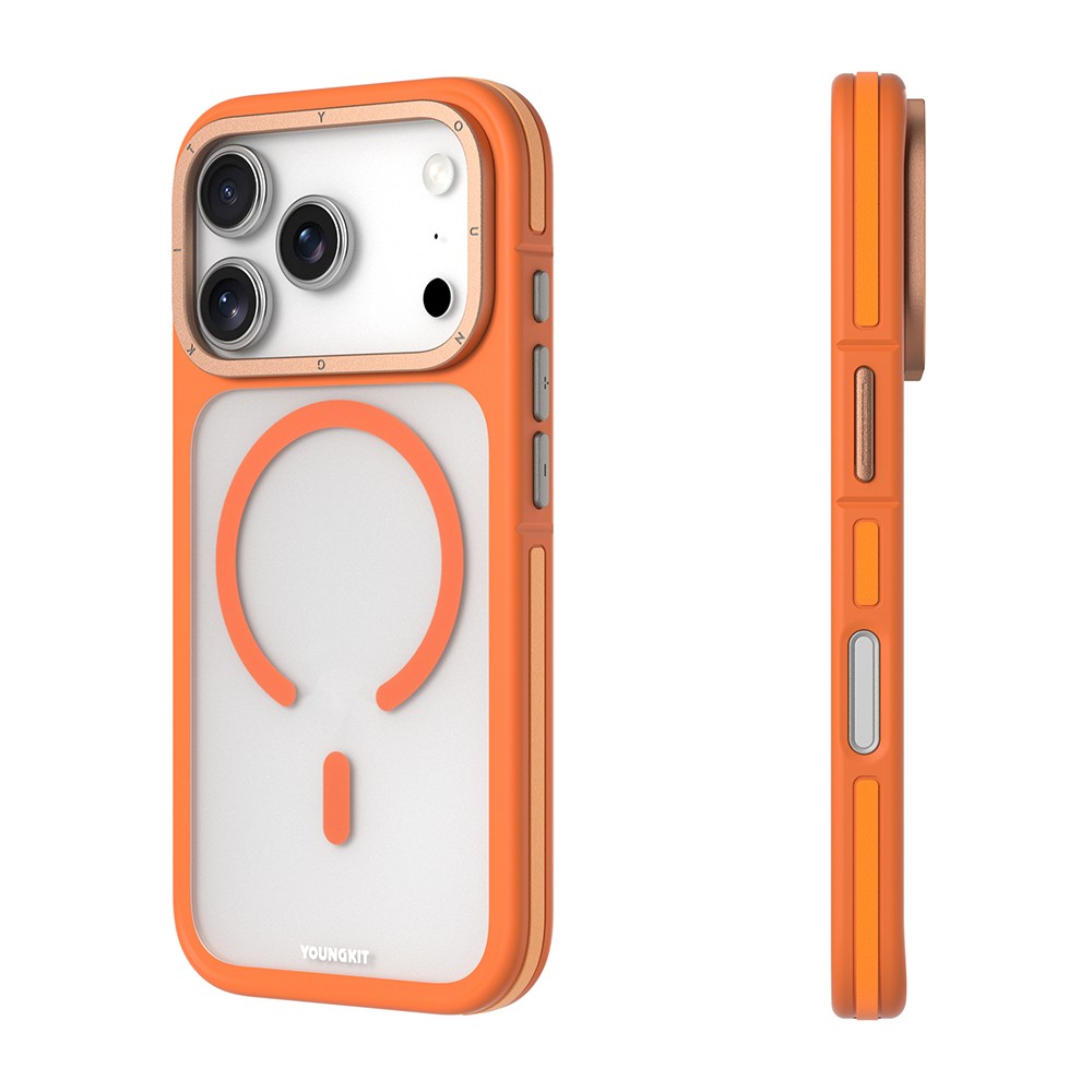 Apple iPhone 17 Pro Kılıf M-safe Şarj Özellikli Youngkit Rock Sand Serisi Kapak
