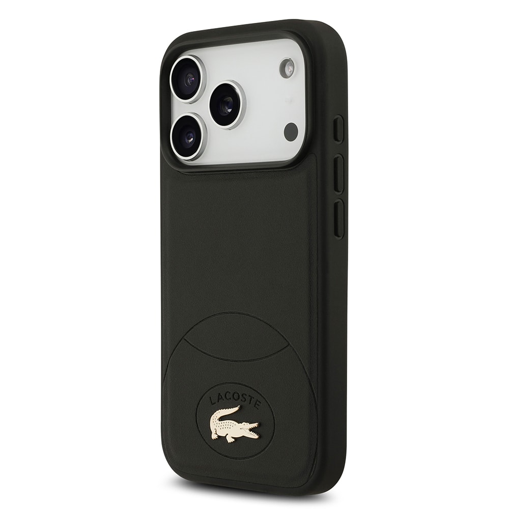 Apple iPhone 17 Pro Kılıf Lacoste Orjinal Lisanslı M-safe Şarj Özellikli PU Deri Tasarımlı Metal Logolu Kapak