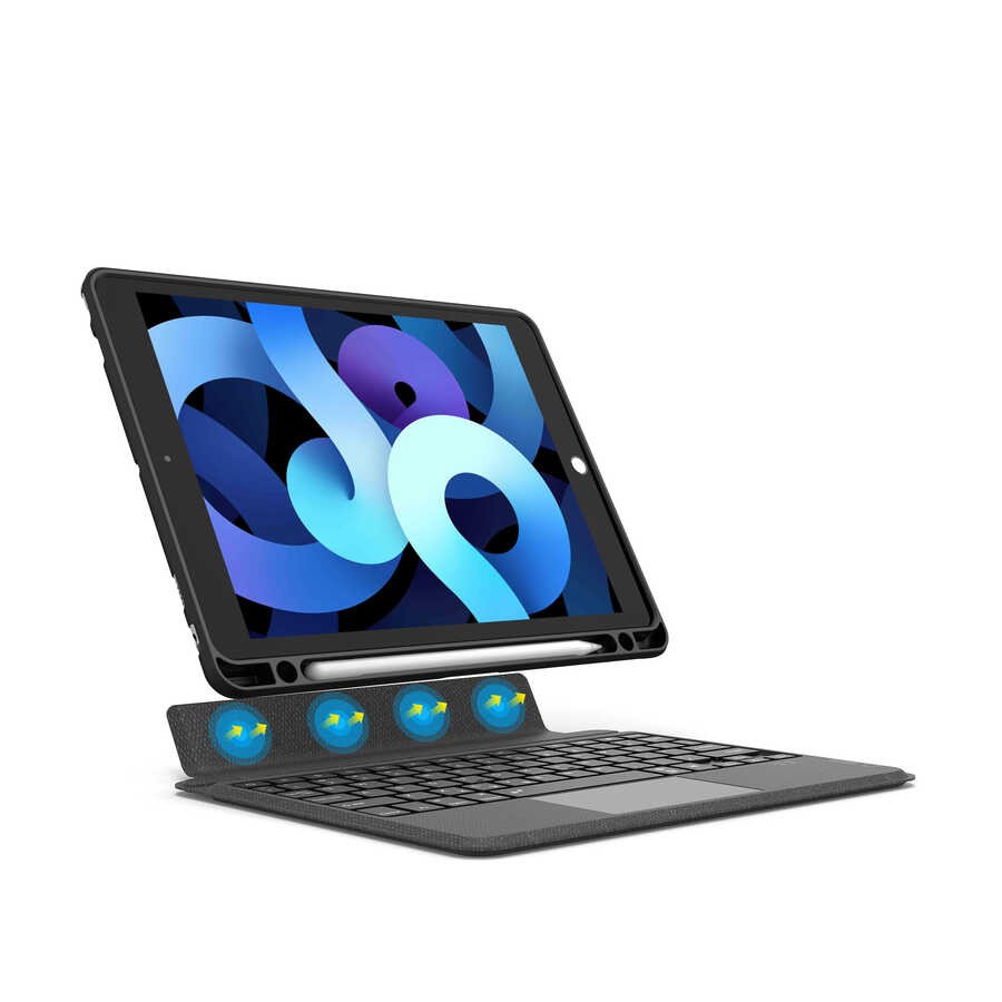 iPad 10.2 2021 (9.Nesil) Wiwu Mag Touch Klavyeli Standlı Kılıf