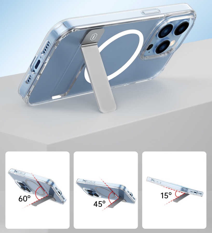 iPhone 14 Pro Max Kılıf Standlı Magsafe Wireless Şarj Özellikli Wiwu Aurora Serisi Kılıf