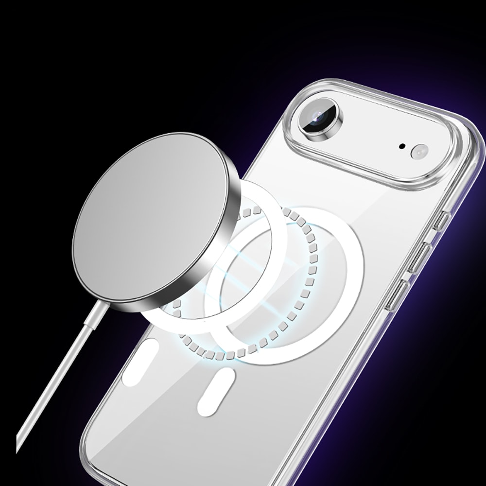 Apple iPhone 17 Air Kılıf M-safe Şarj Özellikli Transparan Sert PC Wlons Pita Kapak