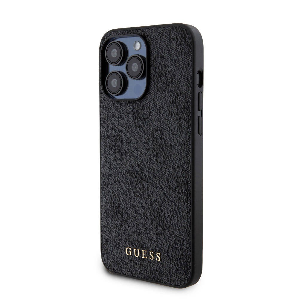 iPhone 15 Pro Max Kılıf Guess Orjinal Lisanslı Magsafe Şarj Özellikli Yazı Logolu 4G Desenli Kapak + Powerbank 5000mAh 2in1 Set