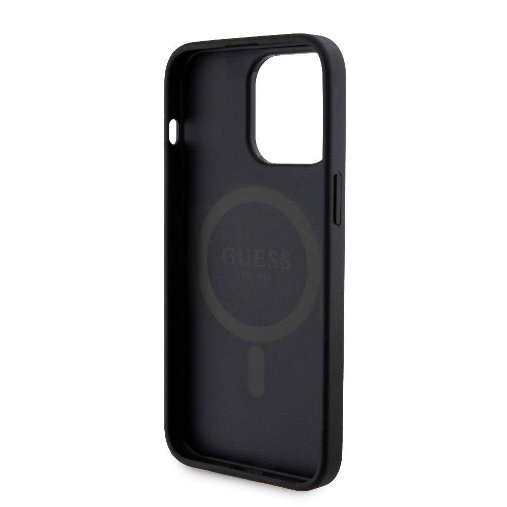 iPhone 15 Pro Max Kılıf Guess Orjinal Lisanslı Magsafe Şarj Özellikli Yazı Logolu 4G Desenli Kapak + Powerbank 5000mAh 2in1 Set