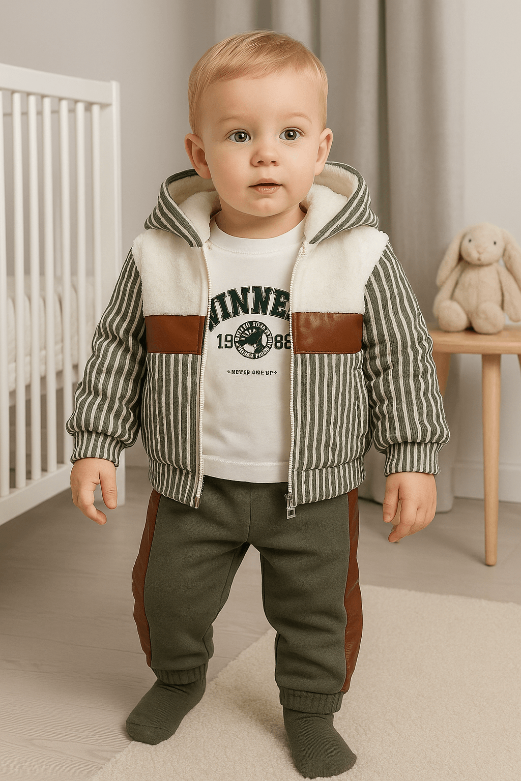3’lü Polarlı Erkek Bebek Takımı