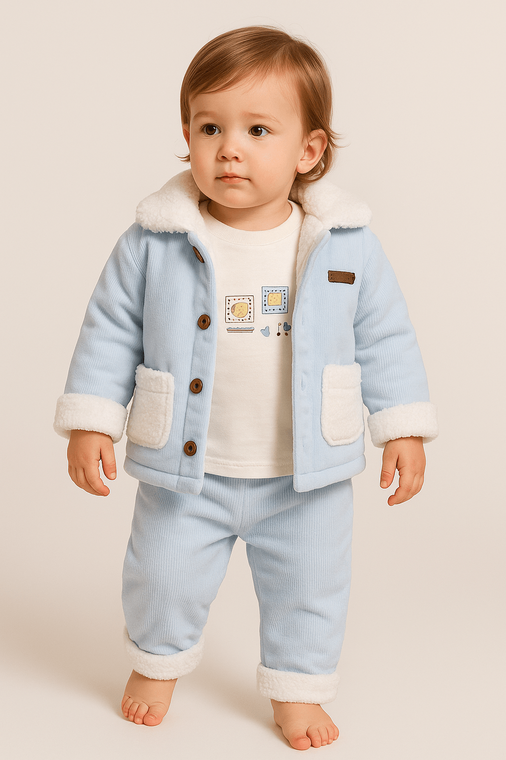 %100 Pamuk Bebek 3’lü Kışlık Takım