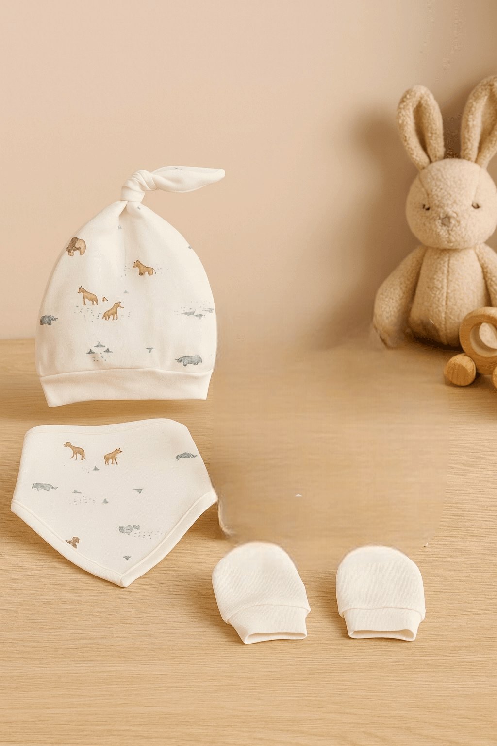 %100 Organik Pamuk 5’li Bebek Hastane Çıkışı Takımı