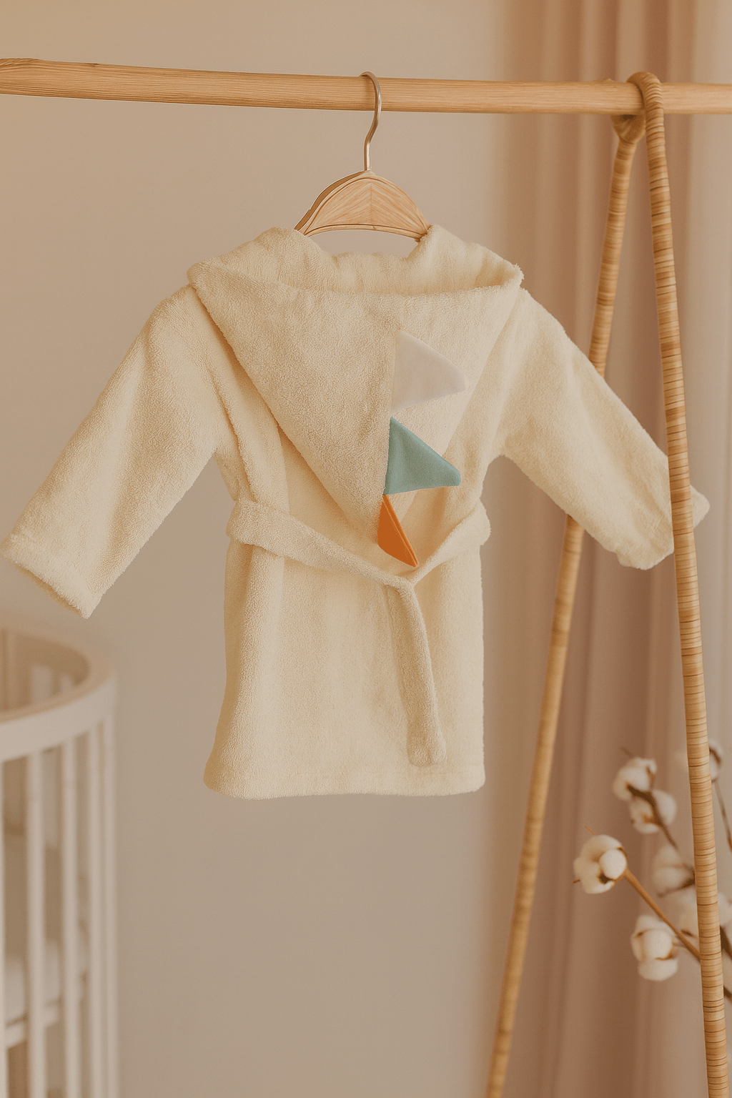 %100 Pamuk Bebek Bornozu ve Terlik Seti