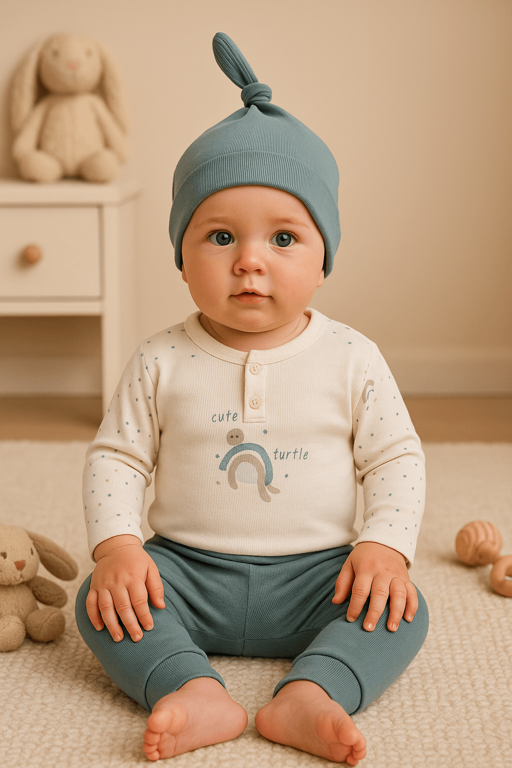 %100 Organik Pamuk 3’lü Bebek Takımı - Gökkuşağı