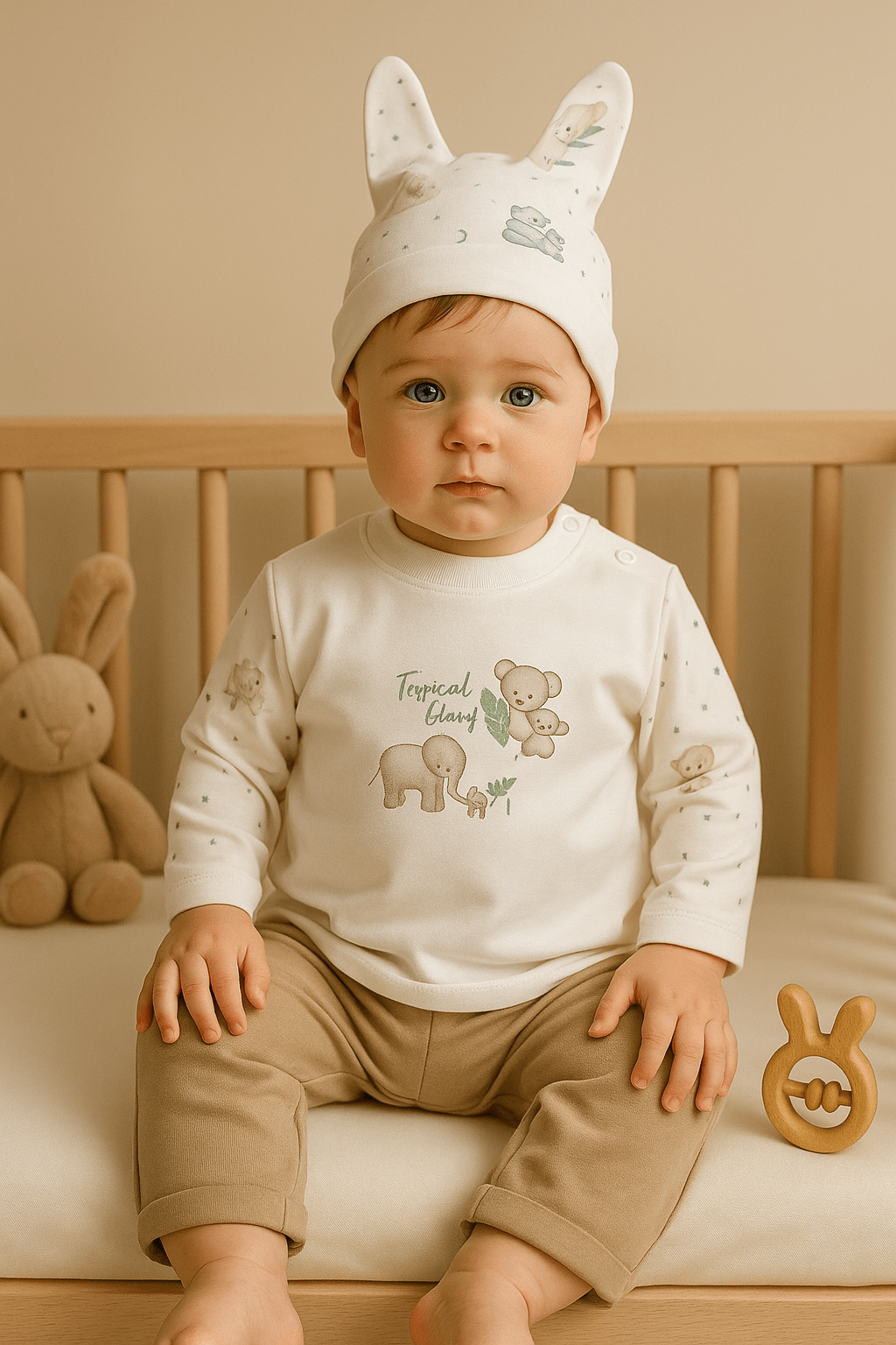 %100 Organik Pamuk 3’lü Bebek Takımı