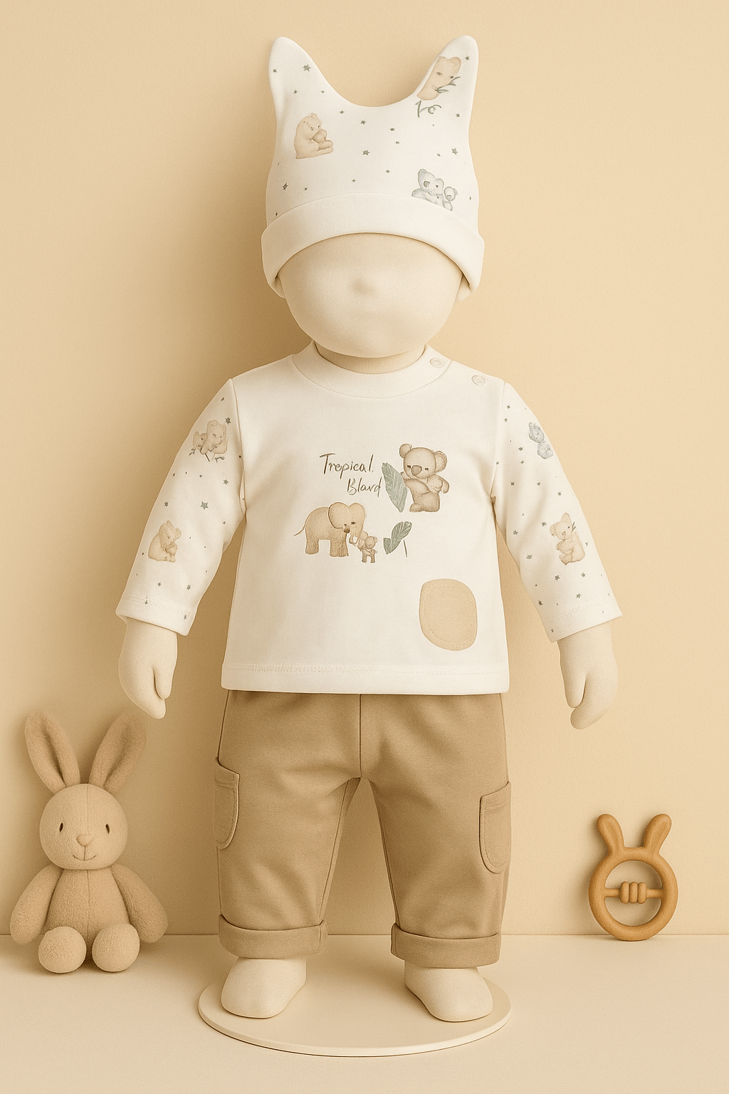 %100 Organik Pamuk 3’lü Bebek Takımı