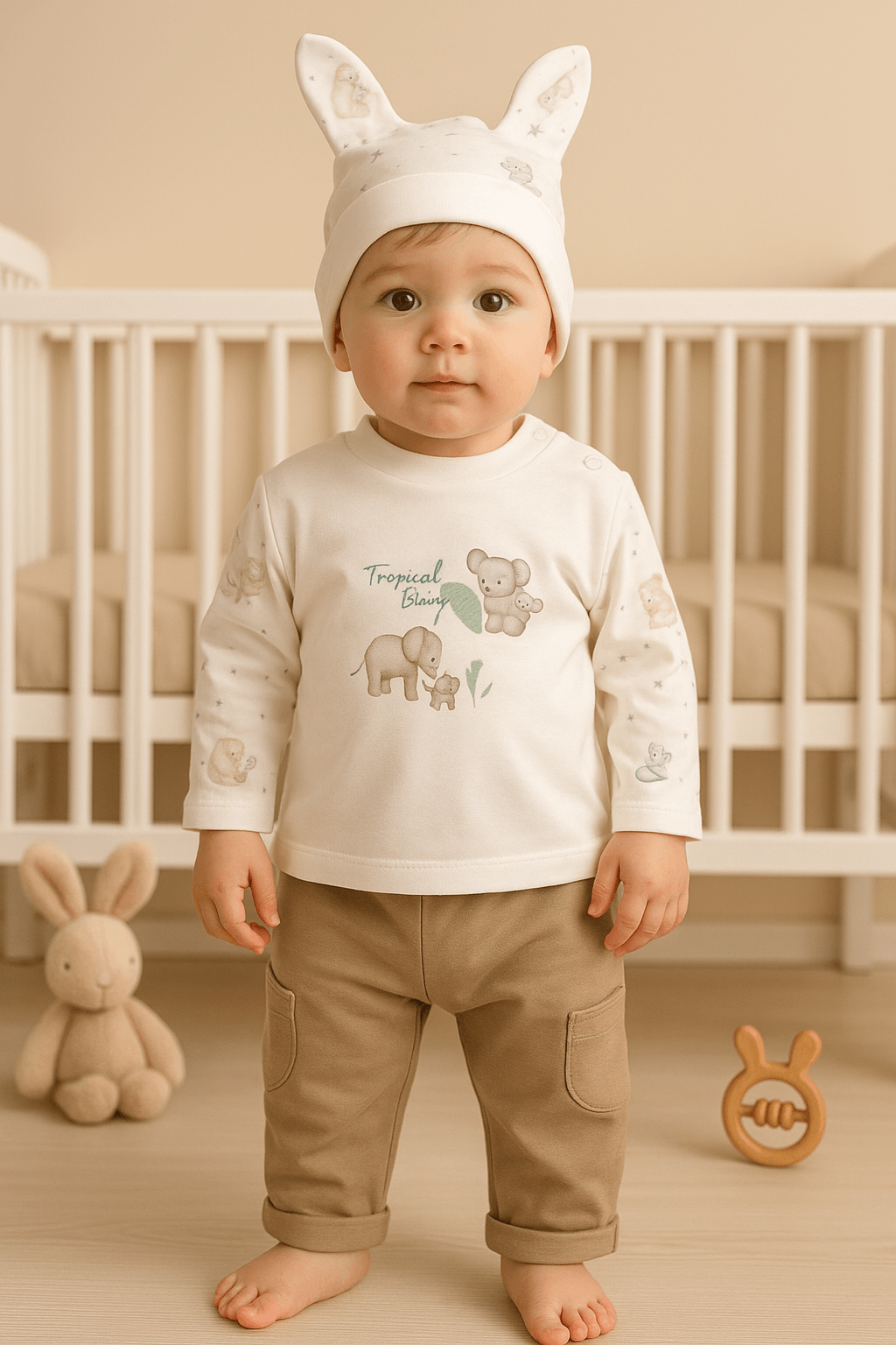 %100 Organik Pamuk 3’lü Bebek Takımı