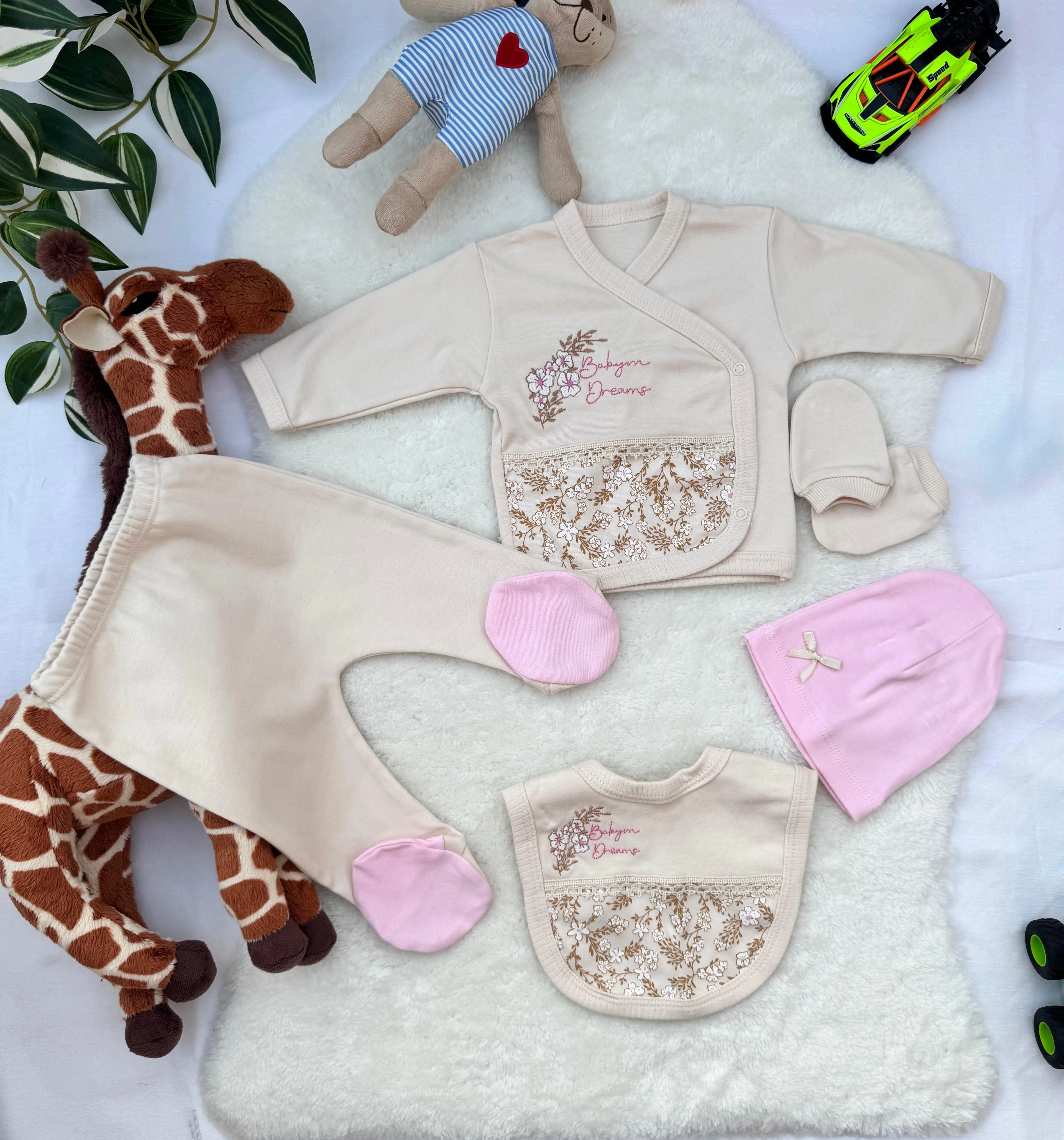 Bebek 5’li Hastane Çıkış Seti - Pembe