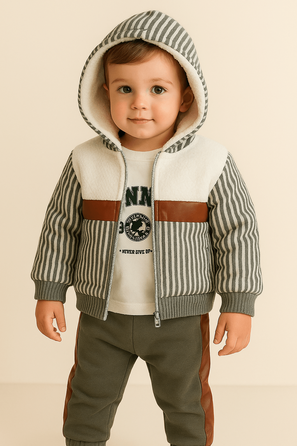 3’lü Polarlı Erkek Bebek Takımı