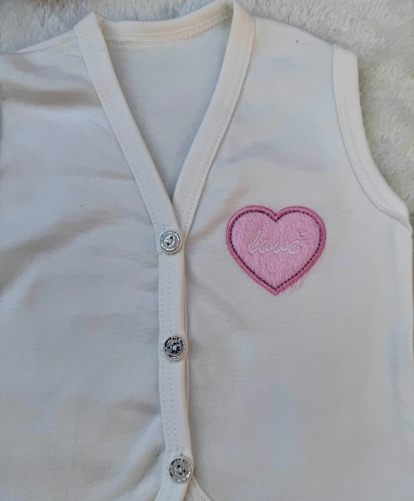 Bebek %100 Pamuk Nakışlı Yelek