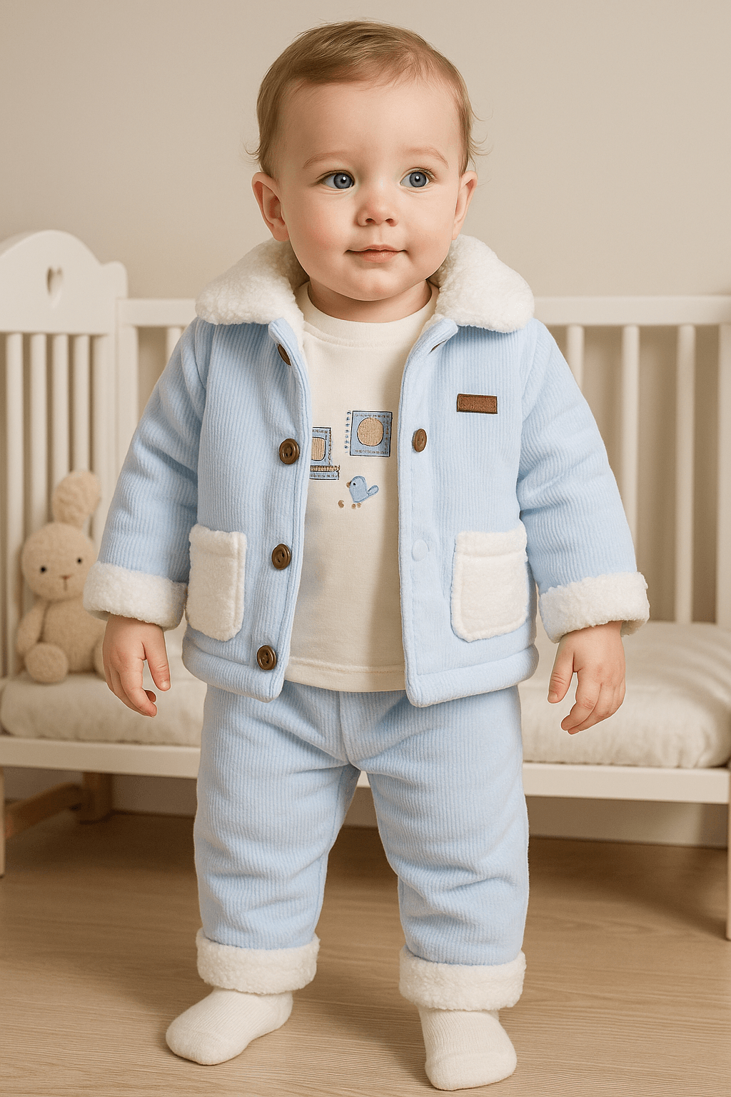 %100 Pamuk Bebek 3’lü Kışlık Takım