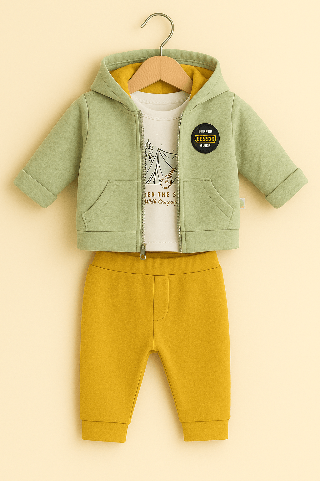 %100 Pamuk 3’lü Erkek Bebek Takımı