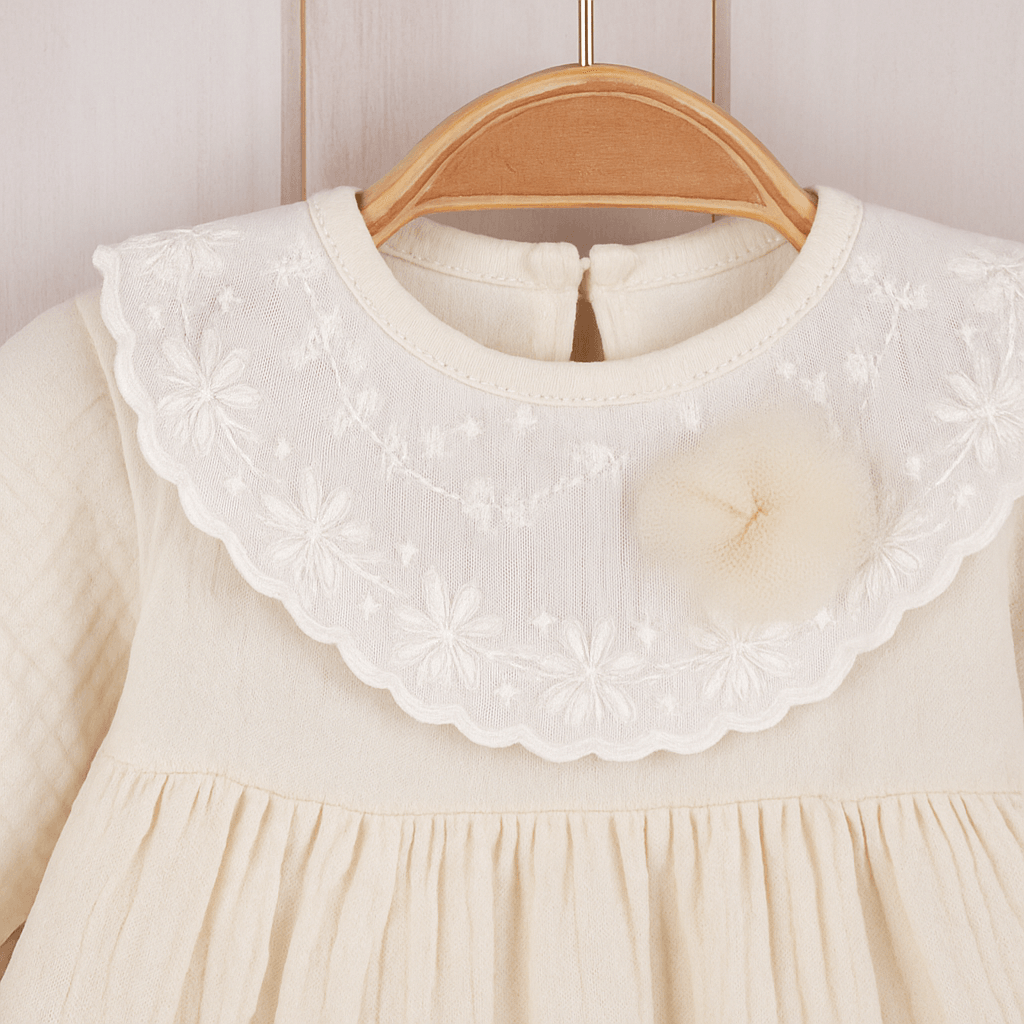 %100 Müslin Pamuk Bebek Elbisesi