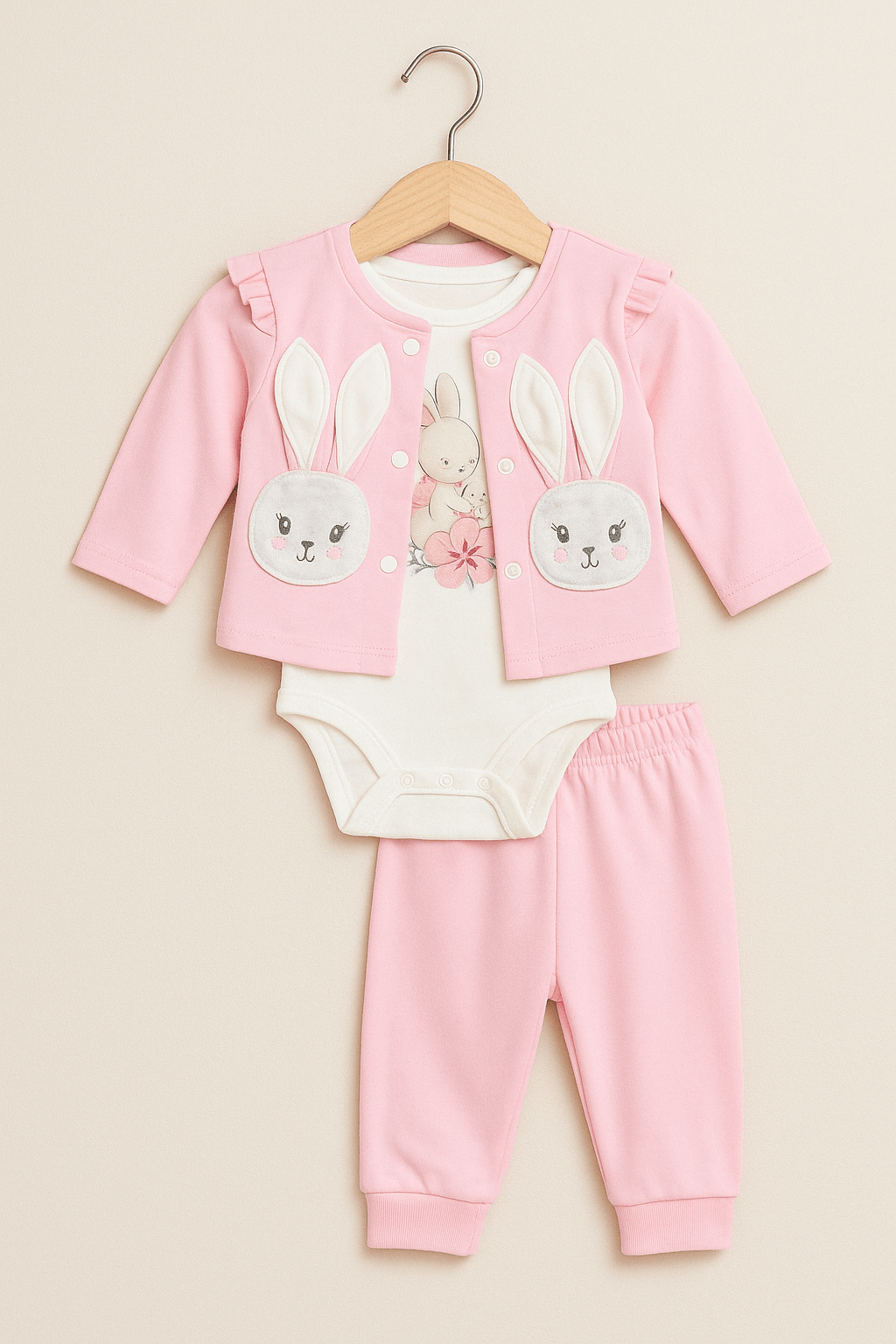 %100 Pamuk Kız Bebek 3’lü Takım