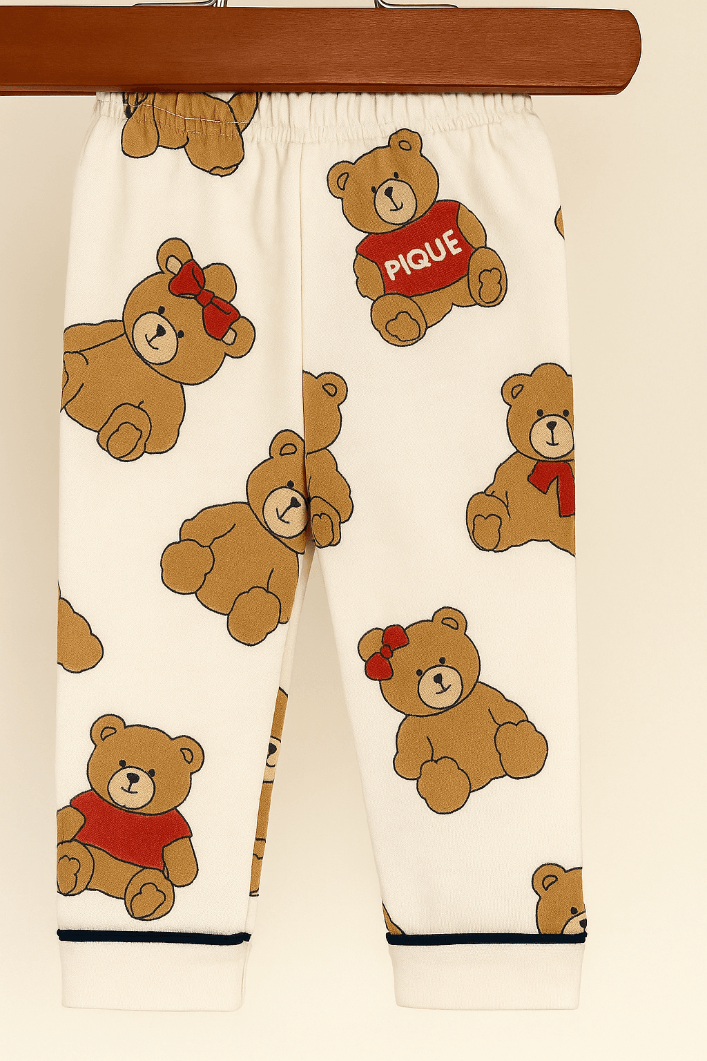 %100 Pamuk Ayı Desenli Bebek Pijama Takımı