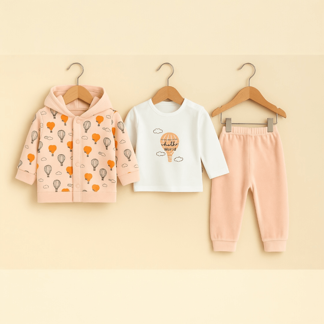 %100 Pamuk Unisex Bebek 3’lü Takım