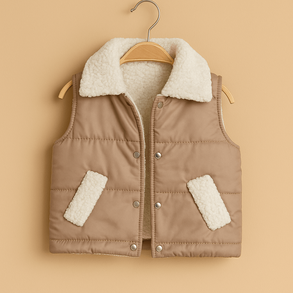 3’lü Erkek Bebek Takımı – Peluş Yelekli