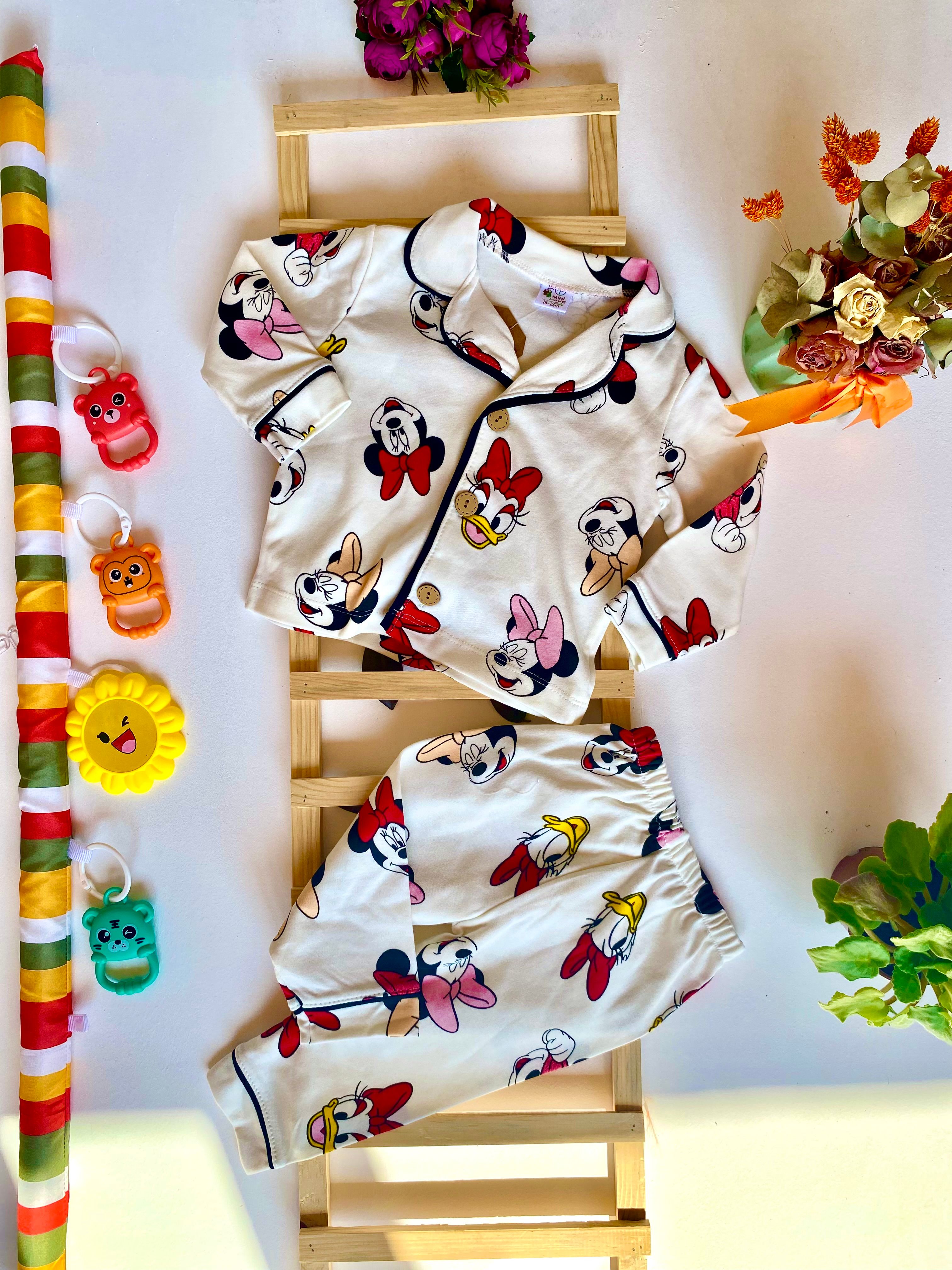 %100 Pamuk Lisanslı Baskılı Bebek Pijama Takımı