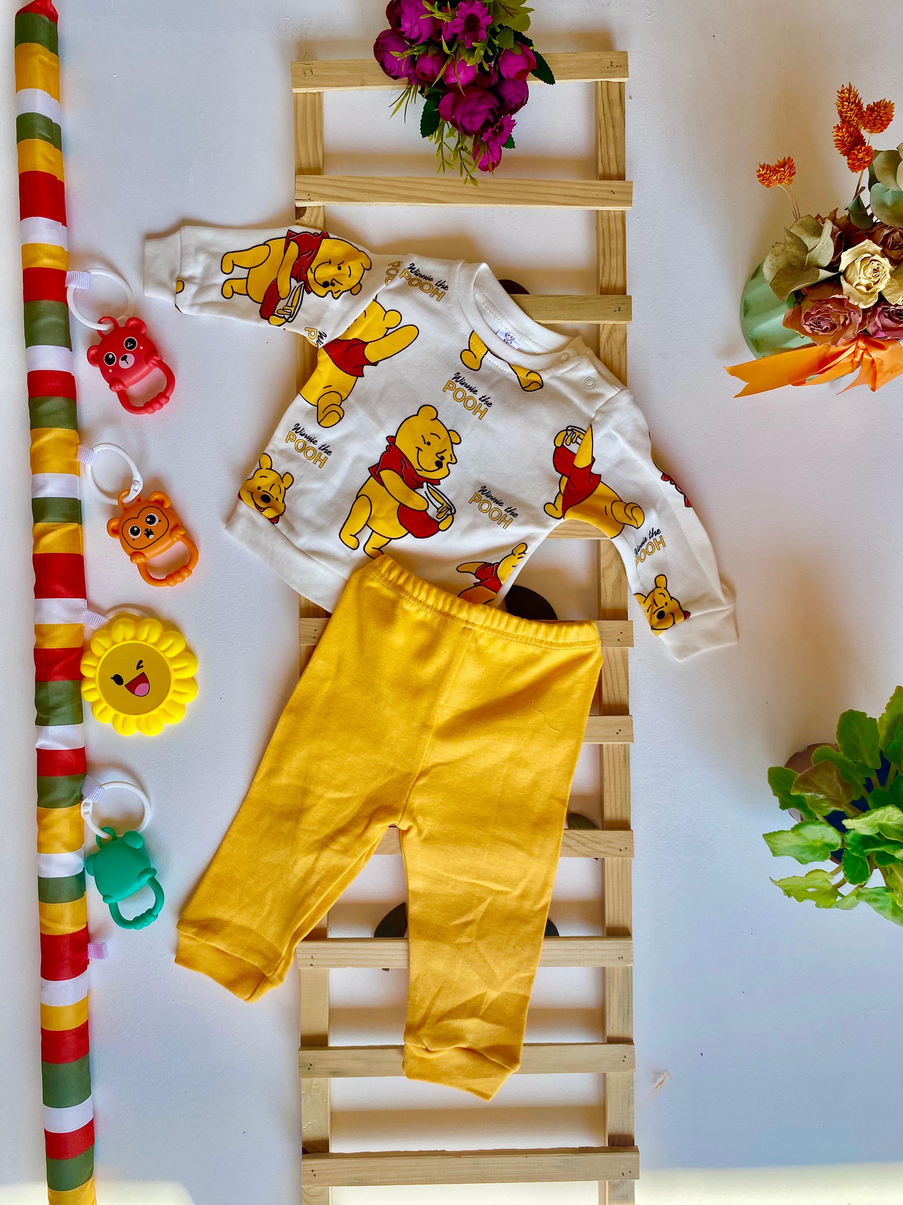%100 Pamuk Winnie The Pooh Bebek Pijama Takımı
