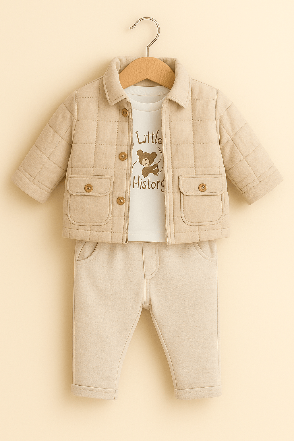 %100 Pamuk Bebek 3’lü Kışlık Takım