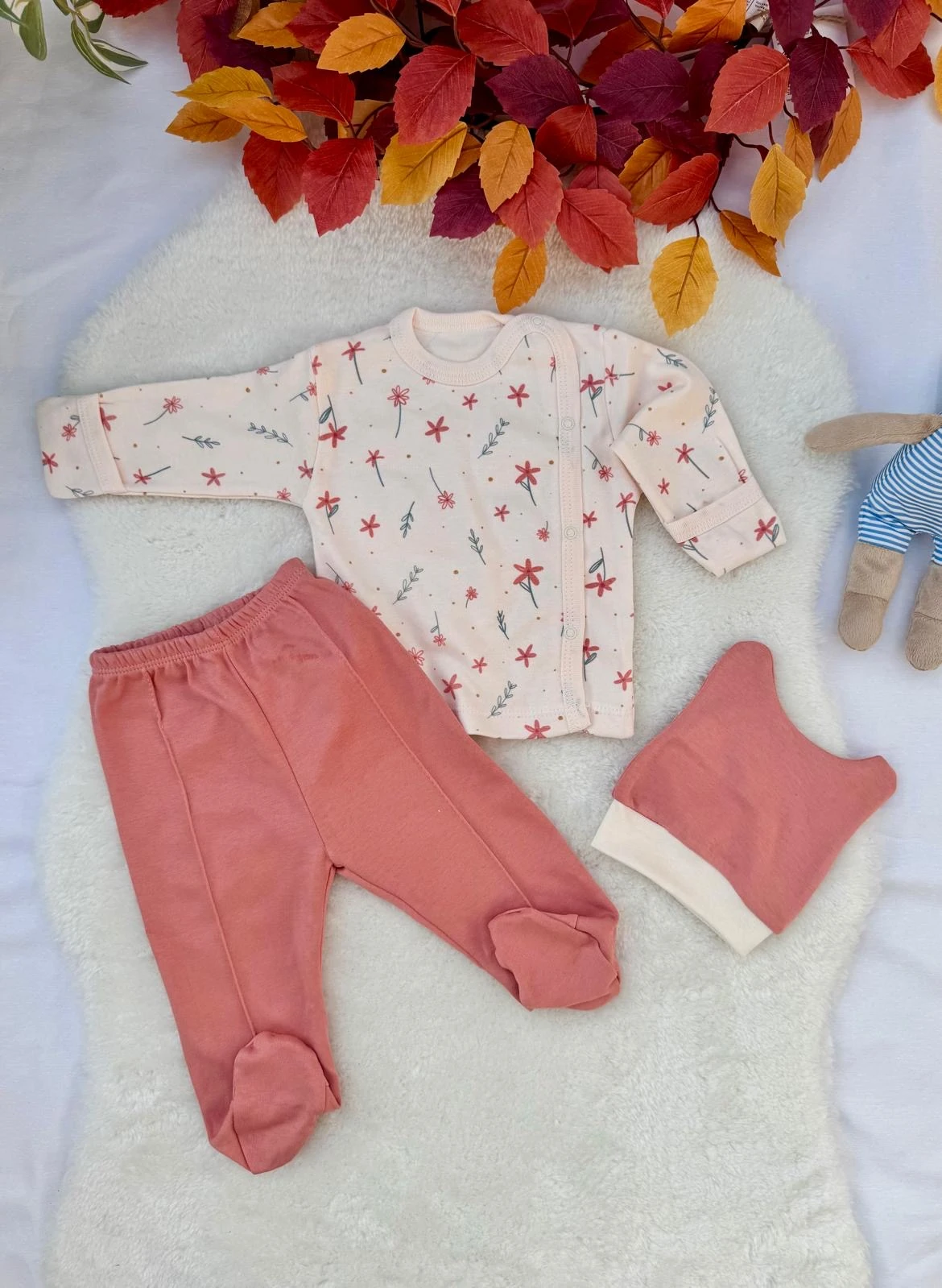 3’lü Bebek Hastane Çıkış Seti - Kız - Somun