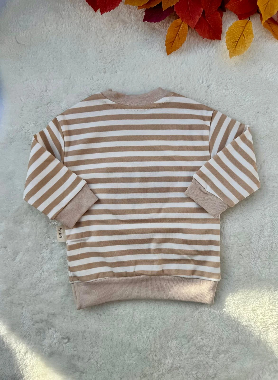 2’li Bebek Eşofman Takımı – Çizgili Ayıcık Nakışlı