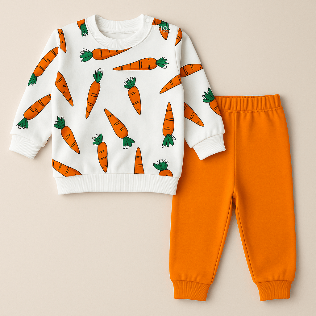 %100 Pamuk 2’li Bebek Takım - Turuncu