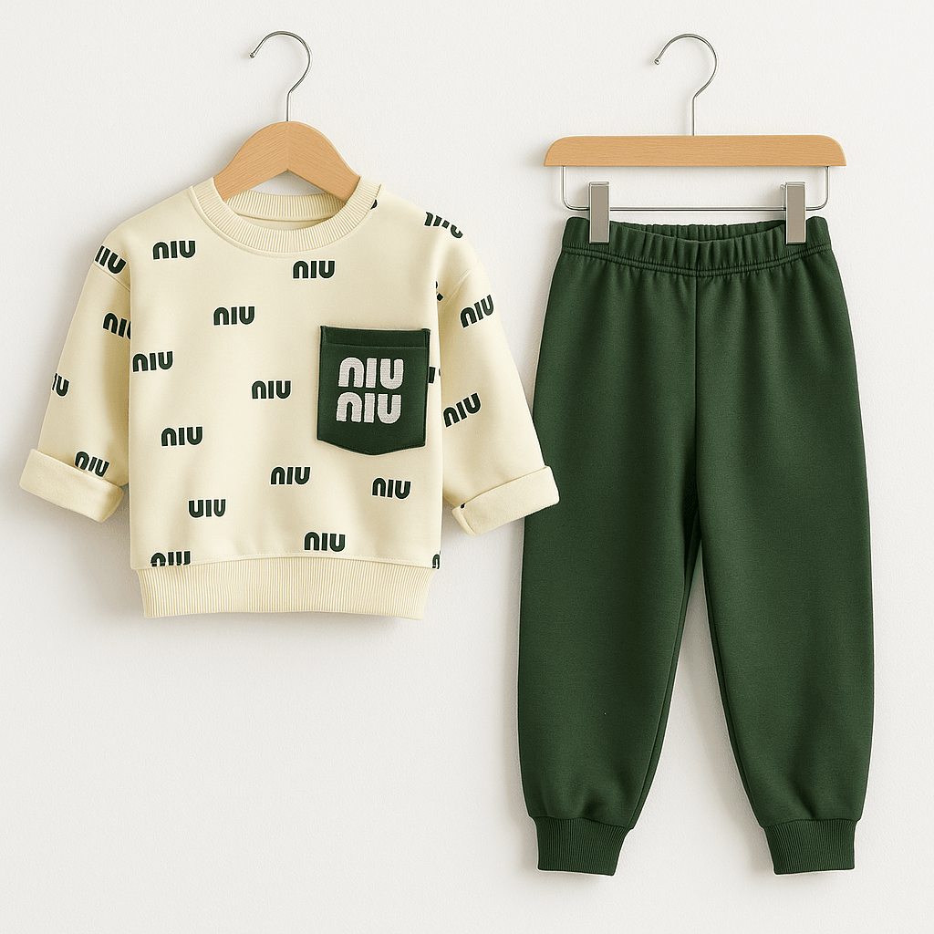 2’li Erkek Bebek Takımı - 3 İplik - Yeşil