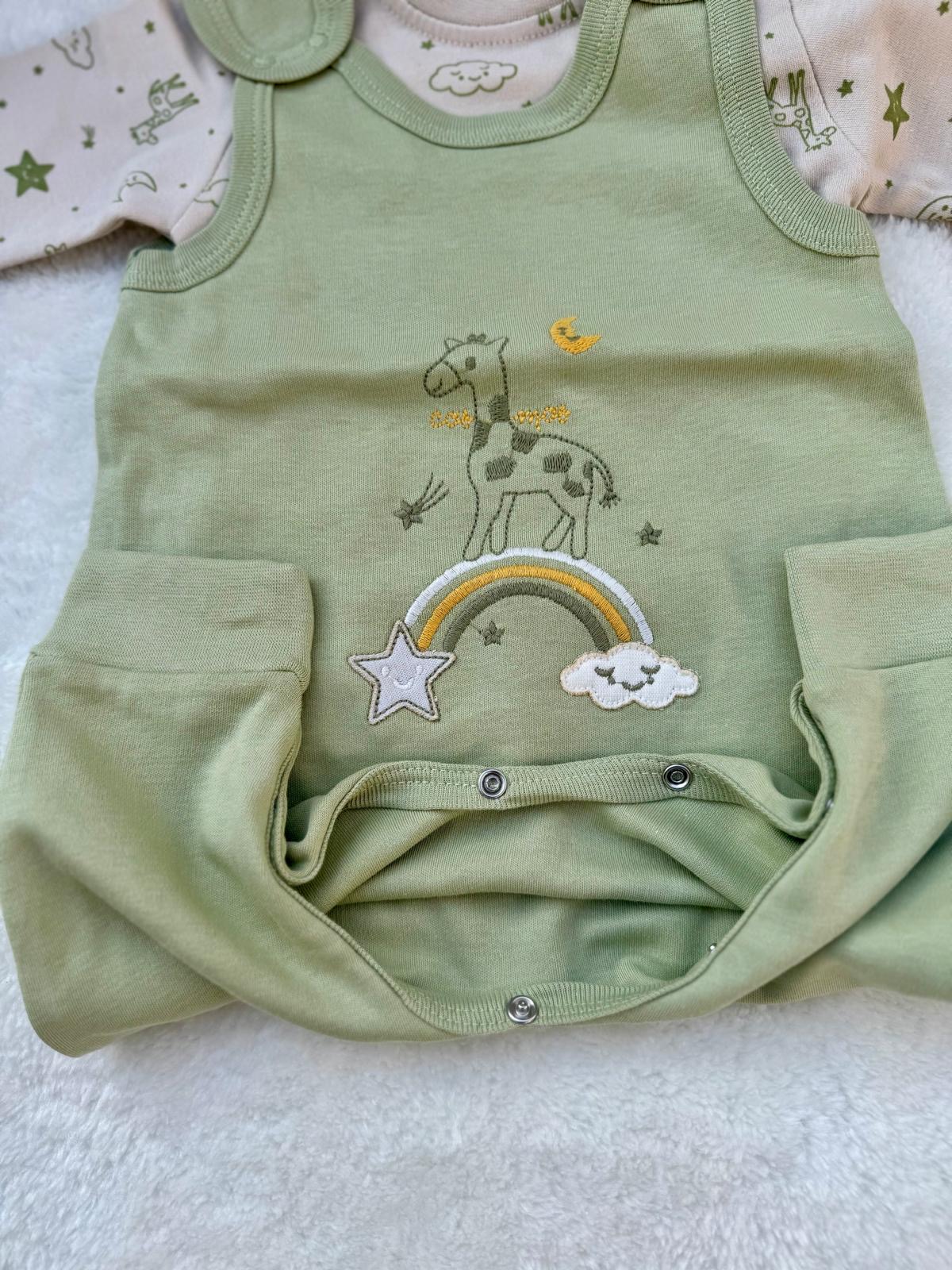 %100 Pamuk Badili Bebek Tulum Takımı