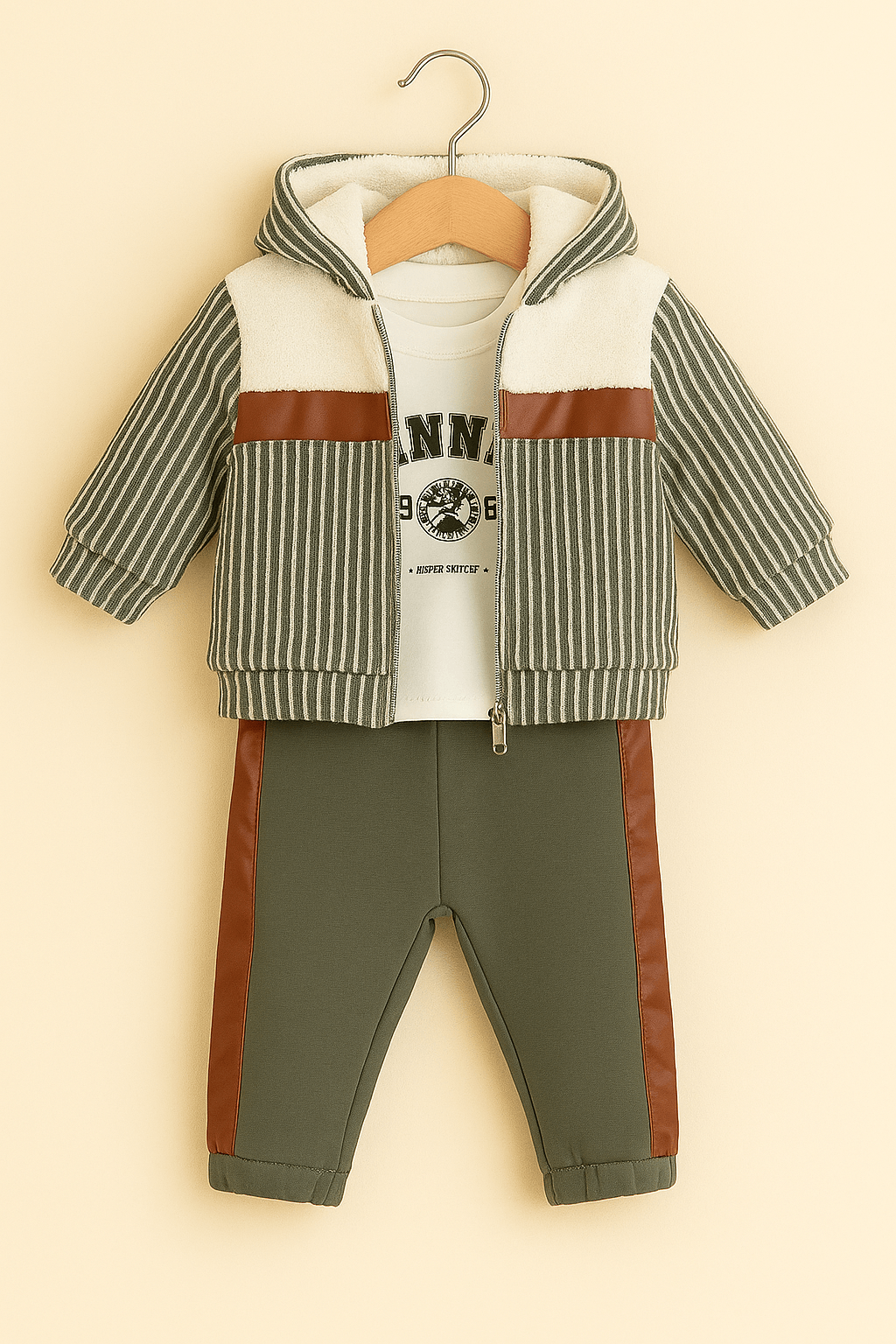 3’lü Polarlı Erkek Bebek Takımı