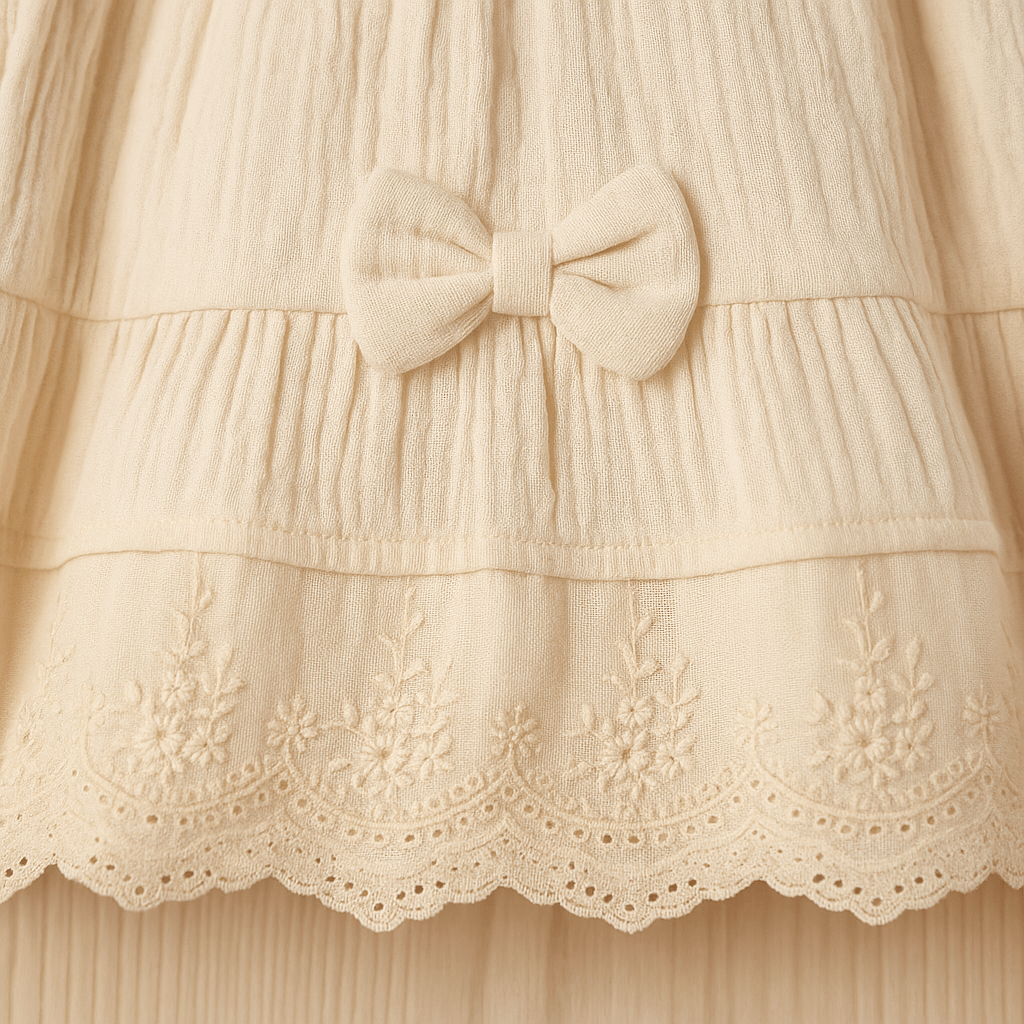 %100 Müslin Pamuk Kız Bebek Elbisesi