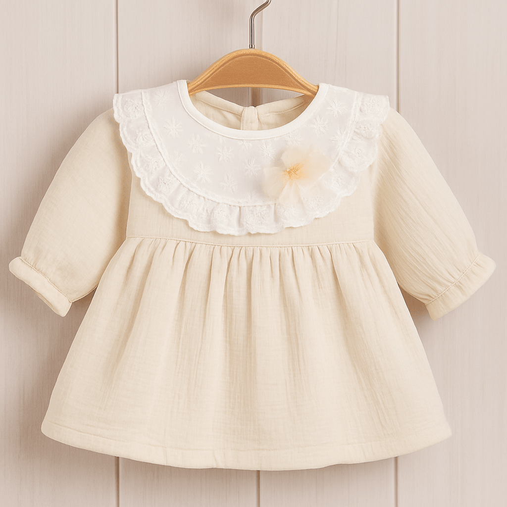 %100 Müslin Pamuk Bebek Elbisesi