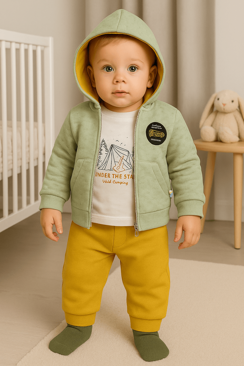 %100 Pamuk 3’lü Erkek Bebek Takımı