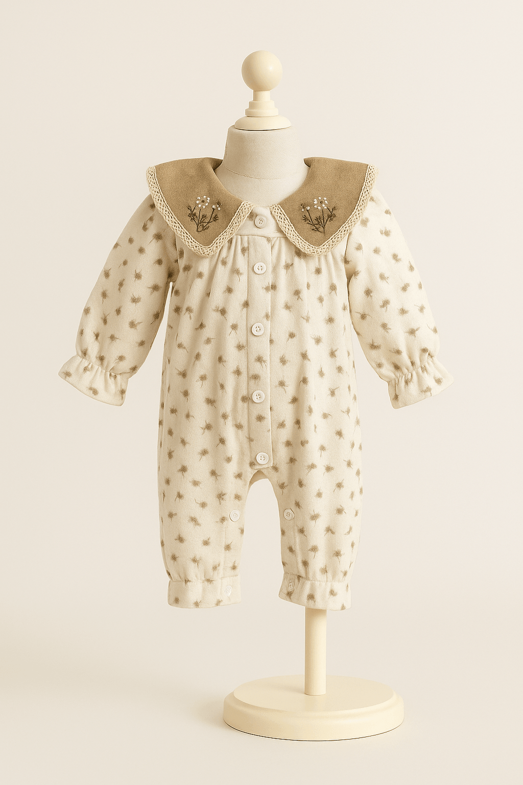 Kız Bebek Tulum – Nakışlı Yaka