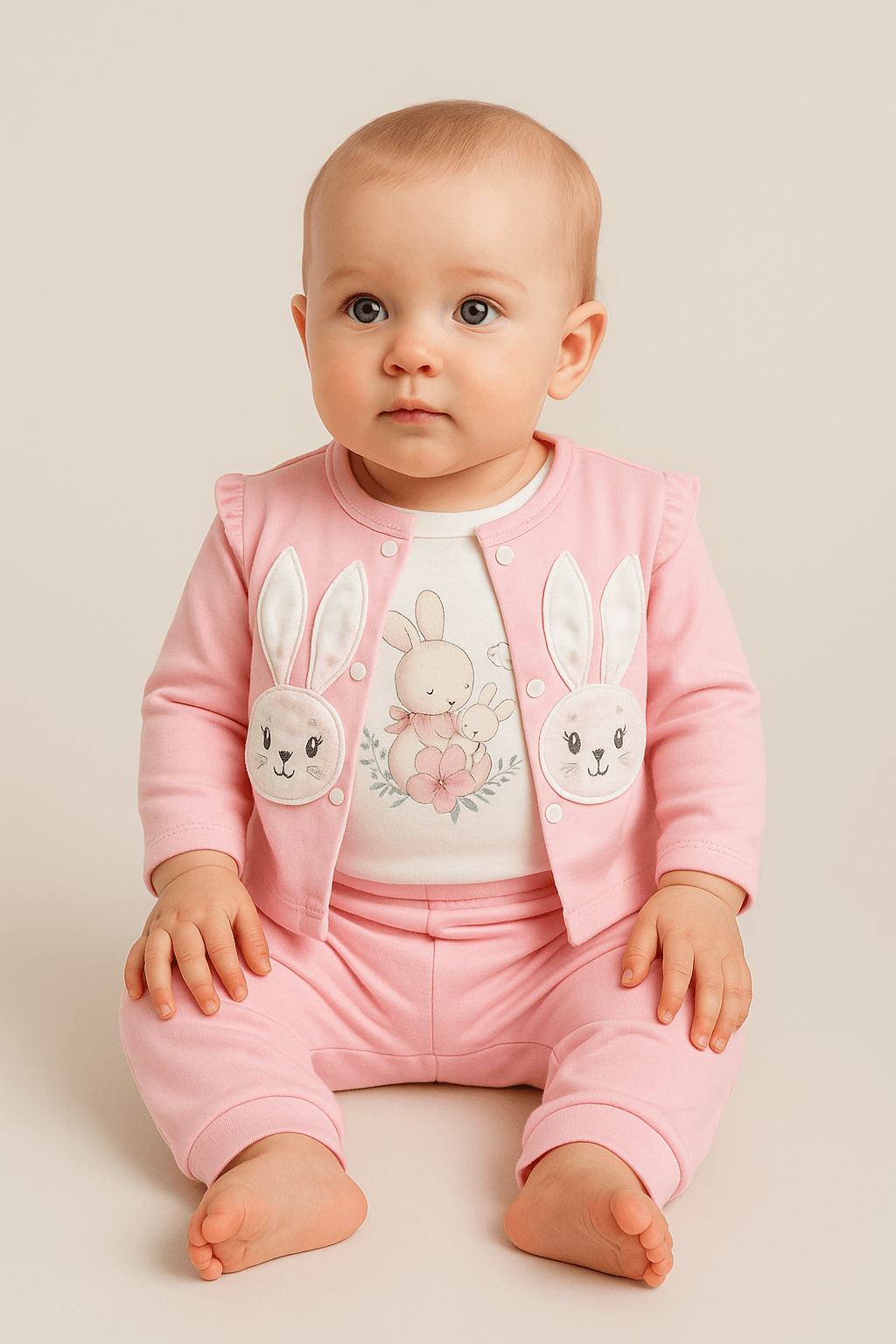 %100 Pamuk Kız Bebek 3’lü Takım