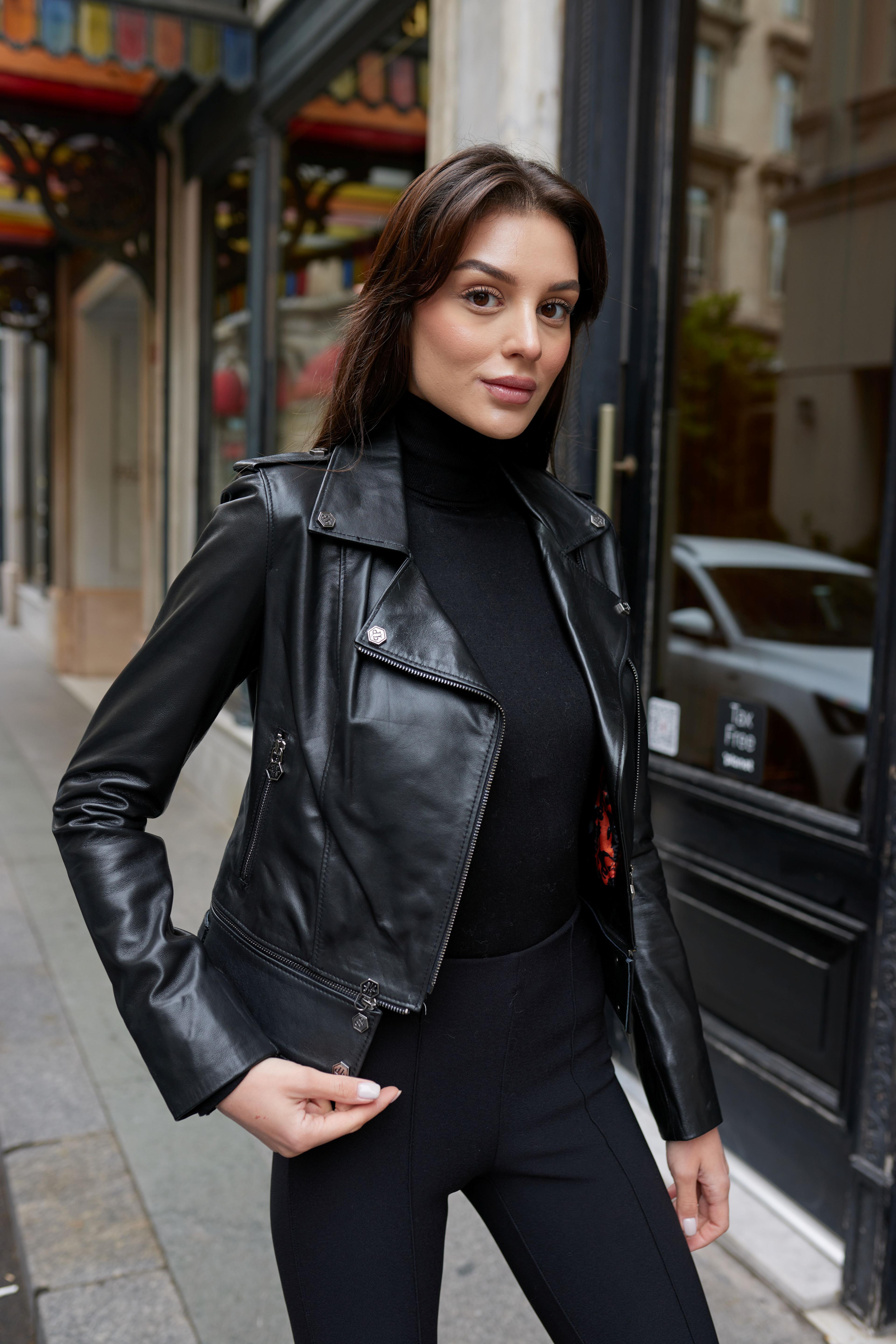 Hakiki Deri Biker Deri Ceket